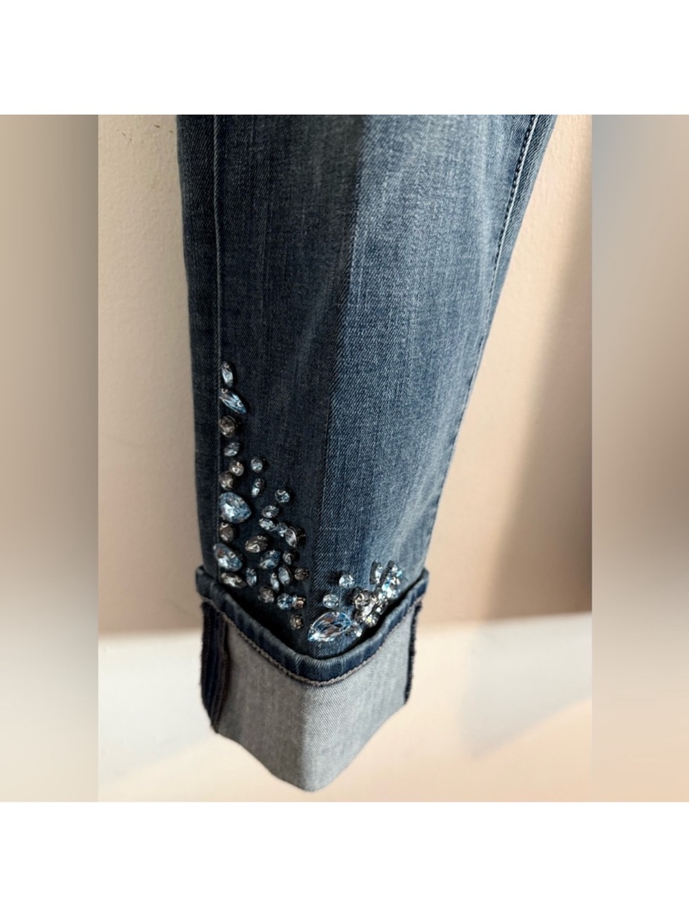 WHBM Women's Blue Embellished Jeans